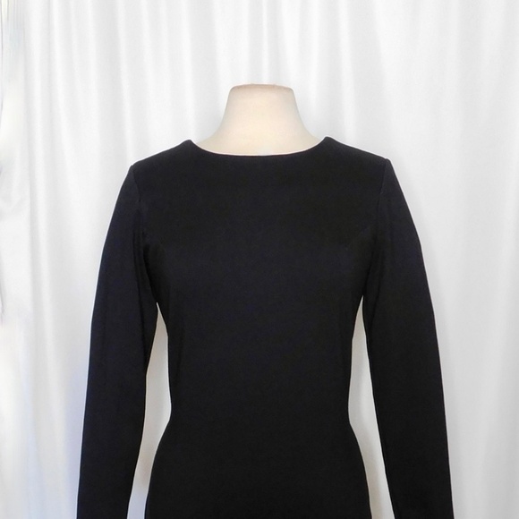AMANDA UPRICHARD Black Open Back Bow Ponte Knit Dress Sheath Classic Large - Picture 4 of 13